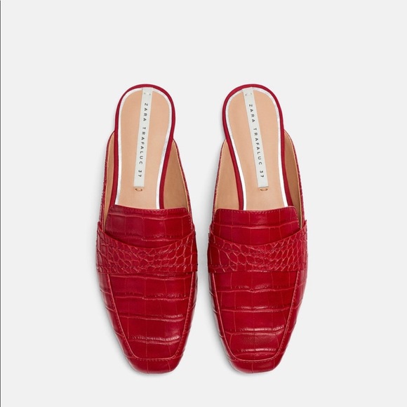 zara red mules